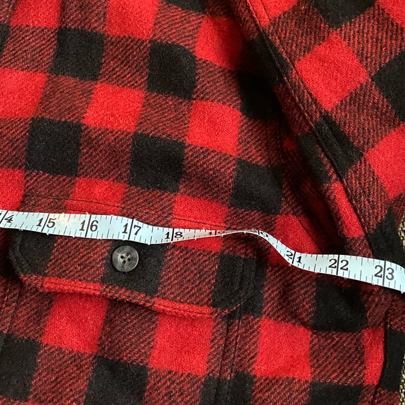 Woolrich Men’s wool blend red plaid long sleeve button front shirt jacket size M - Picture 6 of 11